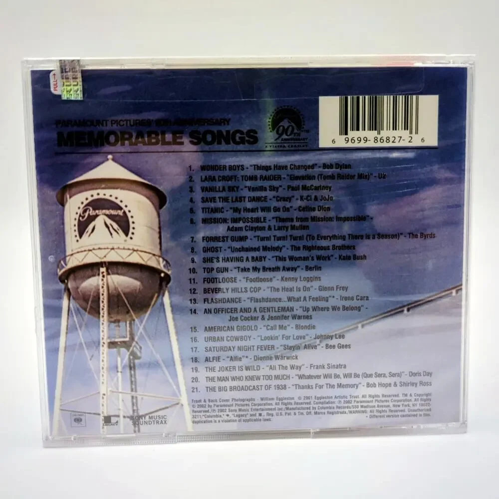 Paramount Pictures' 90th Anniversary Memorable Songs CD 2002 Soundtrack Sony New